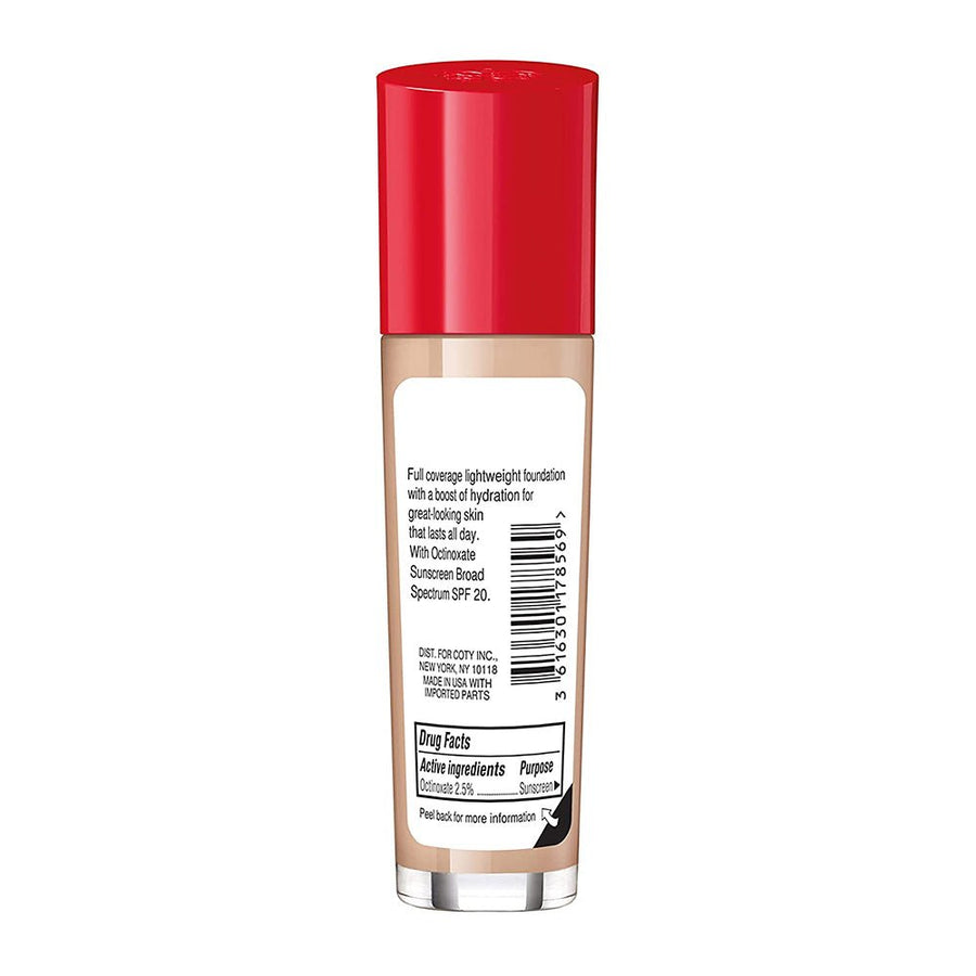 Rimmel Lasting Finish Foundation30ml, Full-Coverage, 35 Hour Wear, Breathable Formula #color_103 True Ivory