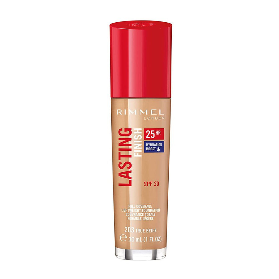 Rimmel Lasting Finish Foundation30ml, Full-Coverage, 35 Hour Wear, Breathable Formula #color_203 True Beige