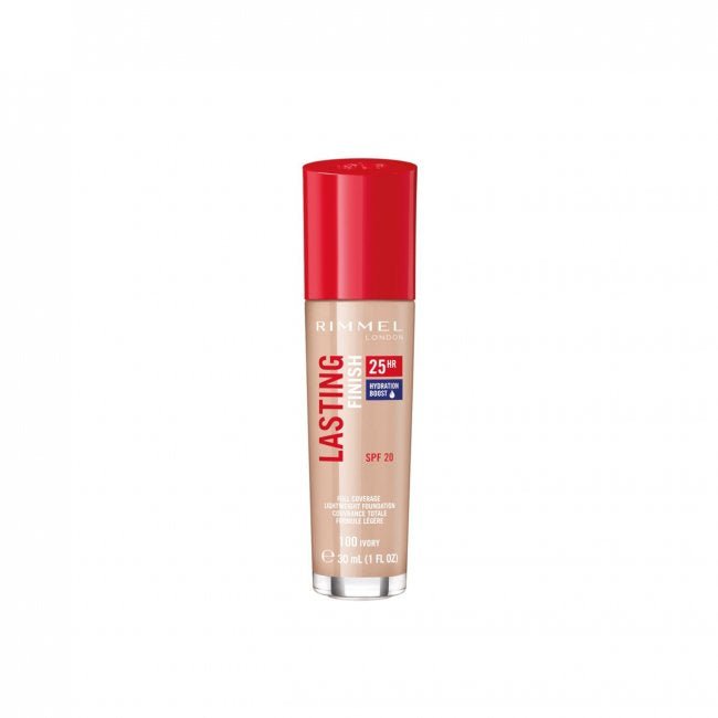 Rimmel Lasting Finish Foundation30ml, Full-Coverage, 35 Hour Wear, Breathable Formula #color_100 Ivory