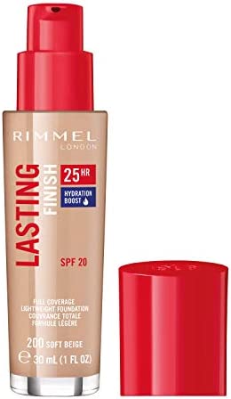 Rimmel Lasting Finish Foundation30ml, Full-Coverage, 35 Hour Wear, Breathable Formula #color_200 Soft Beige