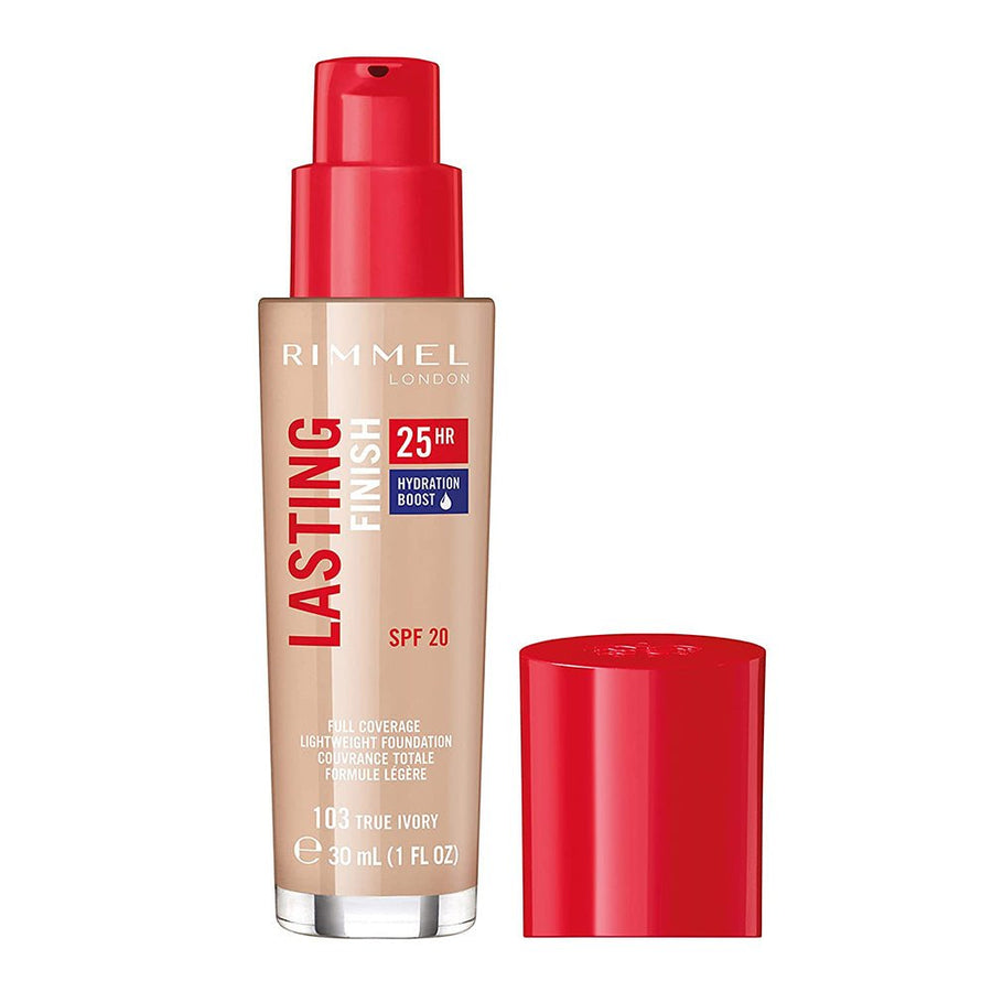 Rimmel Lasting Finish Foundation30ml, Full-Coverage, 35 Hour Wear, Breathable Formula #color_103 True Ivory