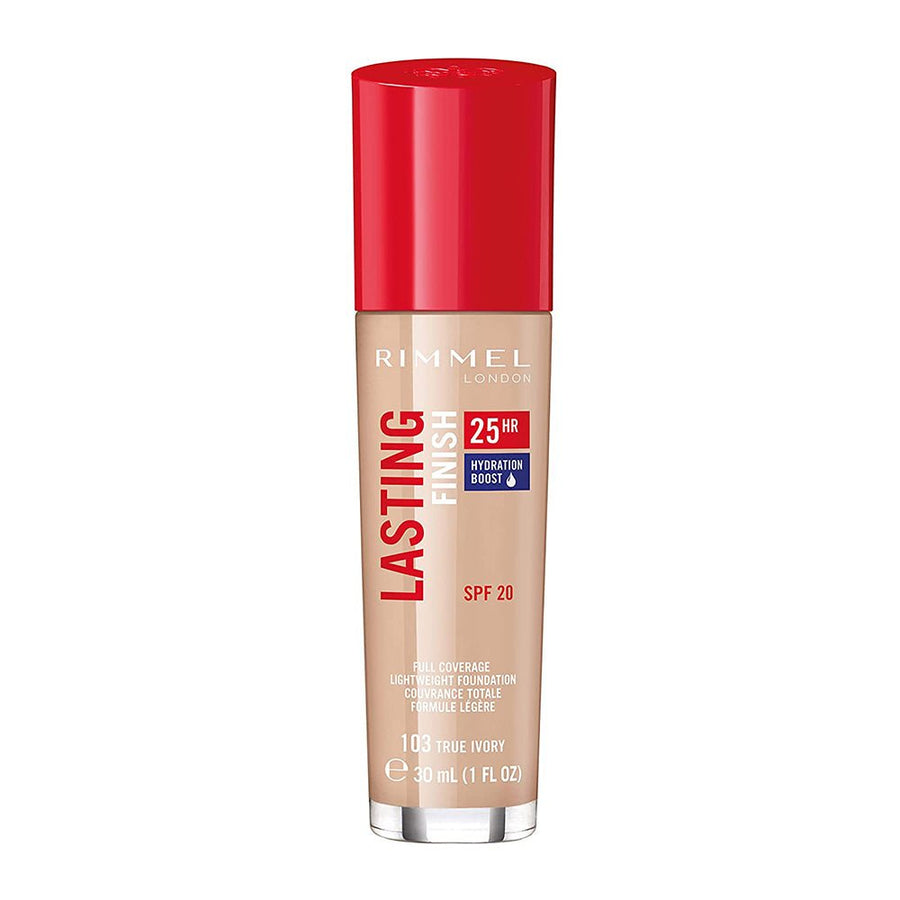 Rimmel Lasting Finish Foundation30ml, Full-Coverage, 35 Hour Wear, Breathable Formula #color_103 True Ivory