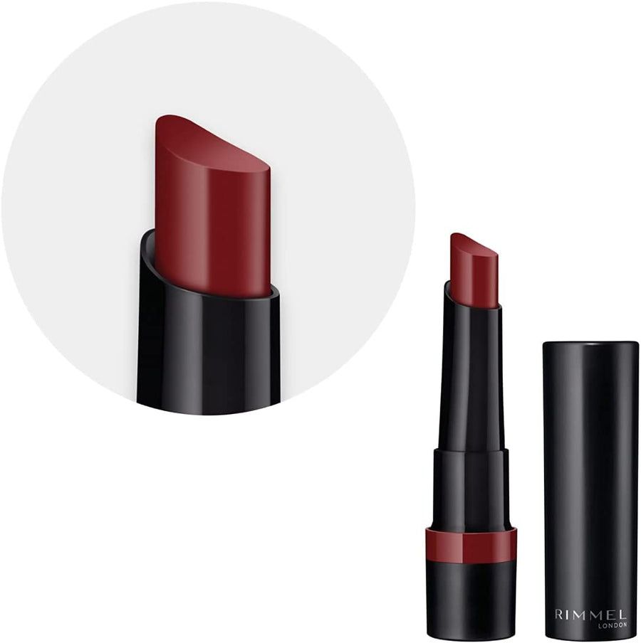 Rimmel Lasting Finish Matte Lipstick 0.08oz 2.1g, Pure Pigments, Blur-Effect Powders, Balm-Like Conditioners #color_530 Hollywood Red