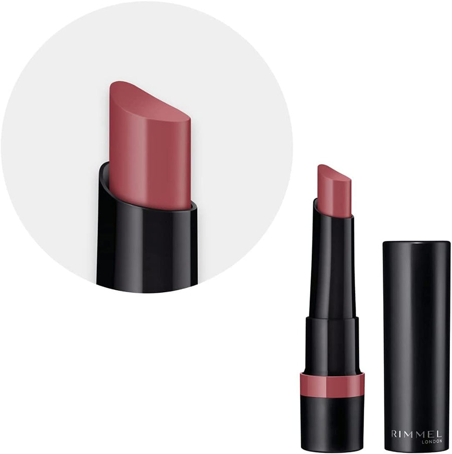 Rimmel Lasting Finish Matte Lipstick 0.08oz 2.1g, Pure Pigments, Blur-Effect Powders, Balm-Like Conditioners #color_220 Mauve Bliss