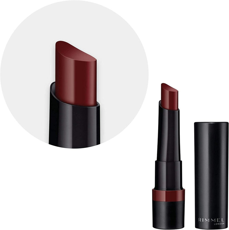 Rimmel Lasting Finish Matte Lipstick 0.08oz 2.1g, Pure Pigments, Blur-Effect Powders, Balm-Like Conditioners #color_560 Crimson Desire