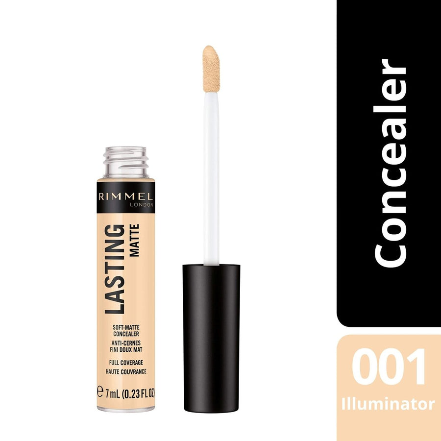 Rimmel Lasting Matte Concealer7ml, Covers Blemishes and Dark Circles #color_001 Illuminator