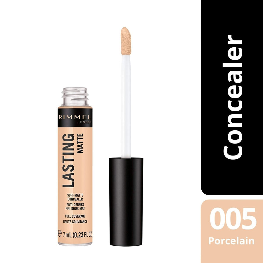 Rimmel Lasting Matte Concealer7ml, Covers Blemishes and Dark Circles #color_005 Porcelain