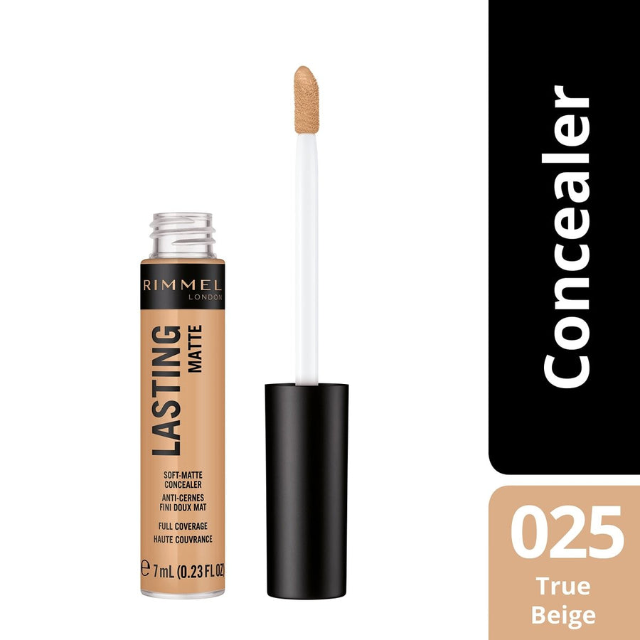 Rimmel Lasting Matte Concealer7ml, Covers Blemishes and Dark Circles #color_025 True Beige