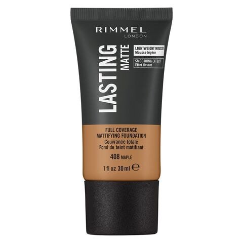 Rimmel Lasting Matte Foundation30ml, Full, Flawless Coverage, Lightweight Mousse Formula #color_408 Maple