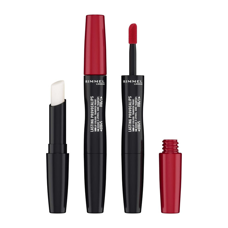 Rimmel Lasting Provocalips 16HR Lip Colour 2 Step 2.3ml, Transfer Proof Colour, Shine, and Hydration #color_740 Caught red lipped