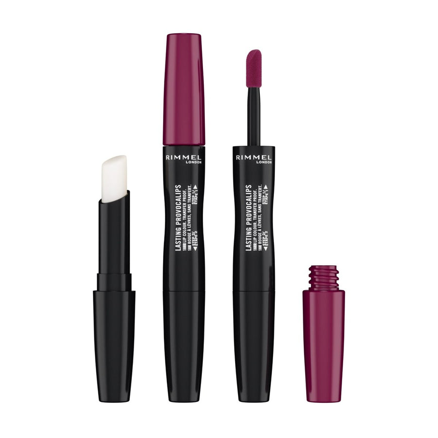 Rimmel Lasting Provocalips 16HR Lip Colour 2 Step 2.3ml, Transfer Proof Colour, Shine, and Hydration #color_440 Maroon Swoon