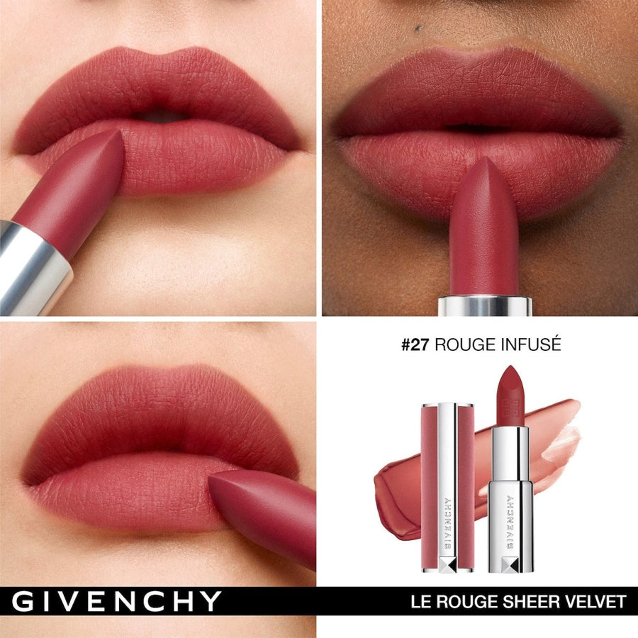 Givenchy Le Rouge Sheer Velvet Sheer Matte Finish, Lightweight Feel #color_27 Rouge Infuse