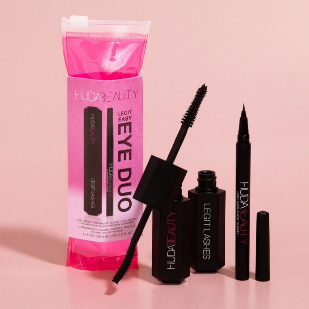 Huda Beauty Legit Easy Eye Duo Major Volume, Dramatic Curl and Insane Length #color_Black