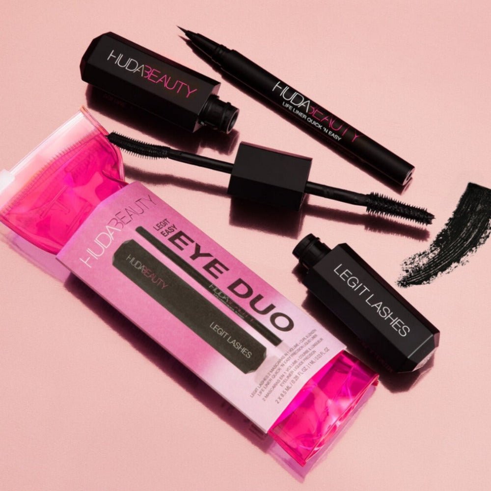 Huda Beauty Legit Easy Eye Duo Major Volume, Dramatic Curl and Insane Length #color_Black
