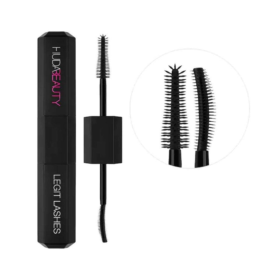 Huda Beauty Legit Lashes Mascara Double Ended Volumizing and Lengthening Mascara Extreme Black 0.29oz 8.5ml 