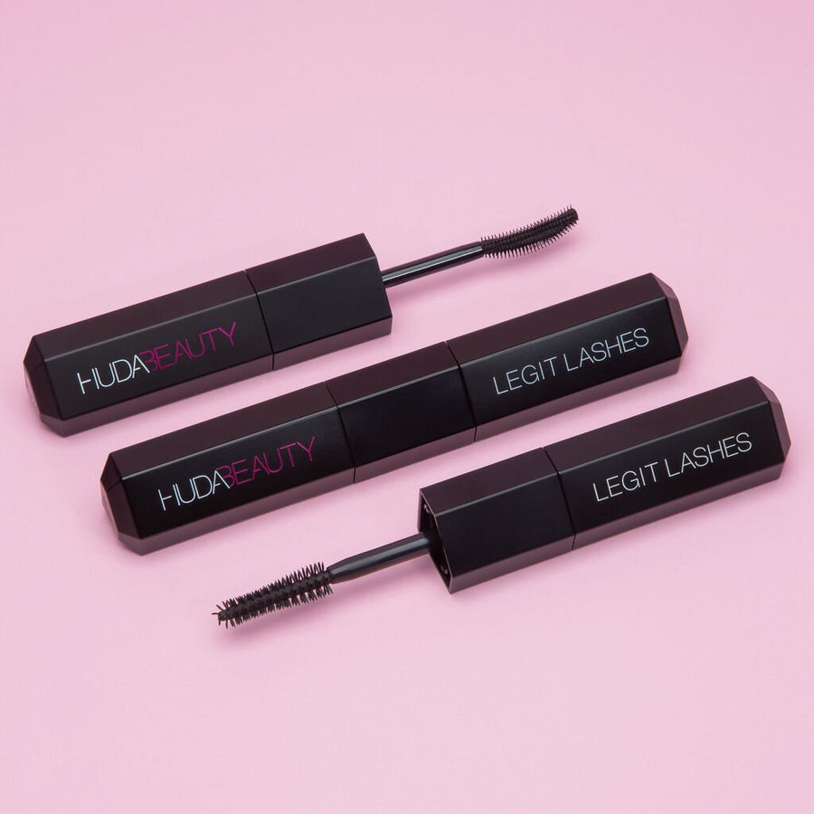 Huda Beauty Legit Lashes Mascara Double Love Fast Limited Edition Extreme Black 0.65oz 18.5ml  