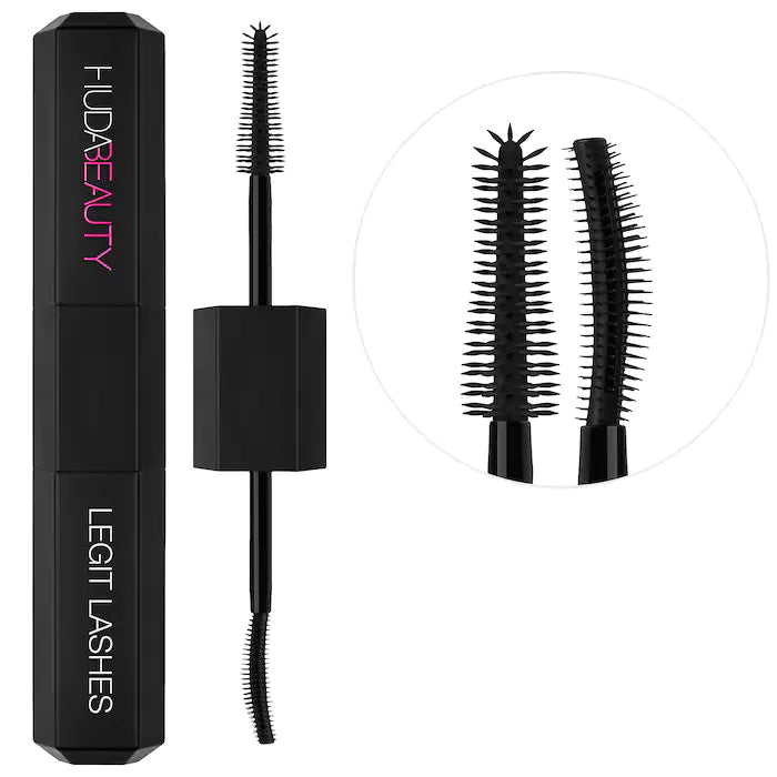 Huda Beauty Legit Lashes Mascara Double Love Fast Limited Edition Extreme Black 0.65oz 18.5ml  