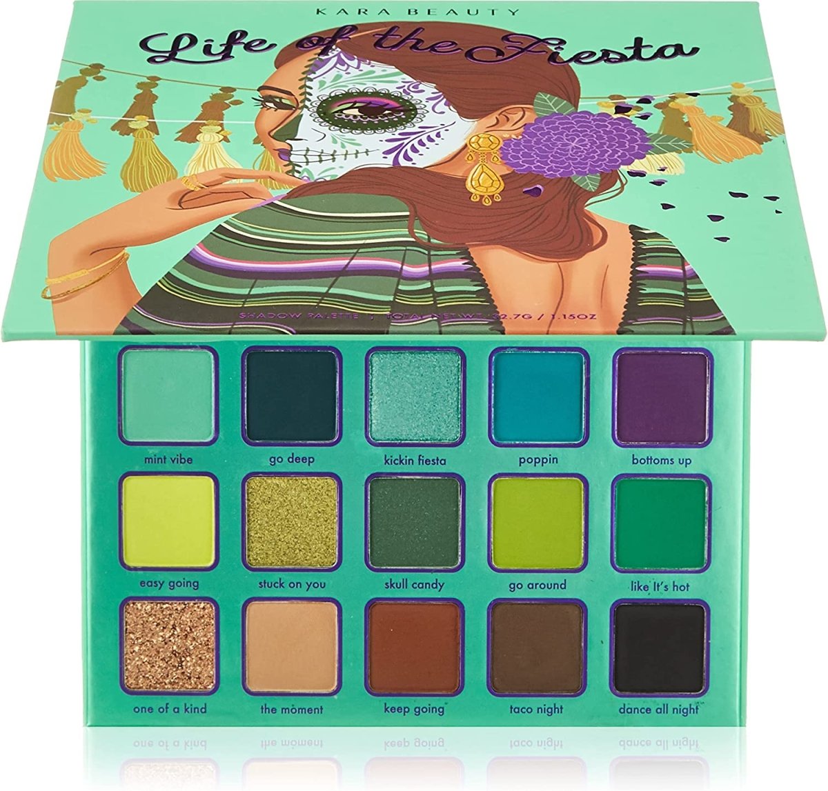 Life Of The Fiesta Kara Beauty Eyeshadow Palette – Skull Candy Collection 25 Color 32.7g