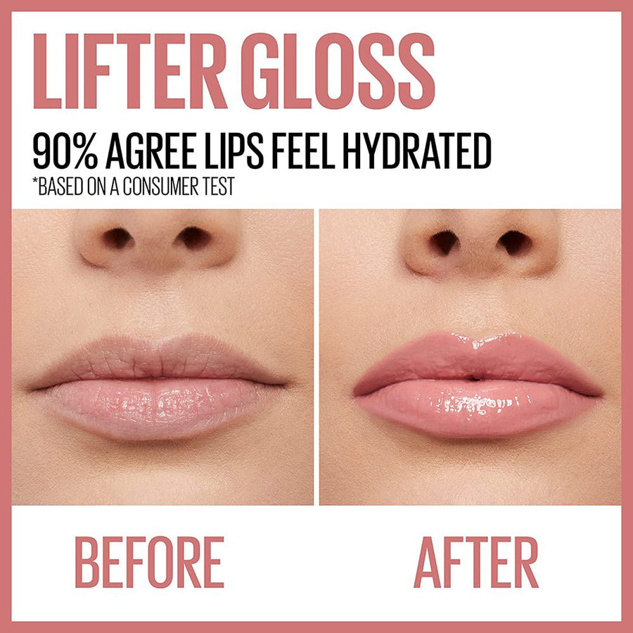 Maybelline Lifter Lip Gloss 5.4ml, Best Selling, Hyaluronic Acid, Hydrated, Fuller Lips