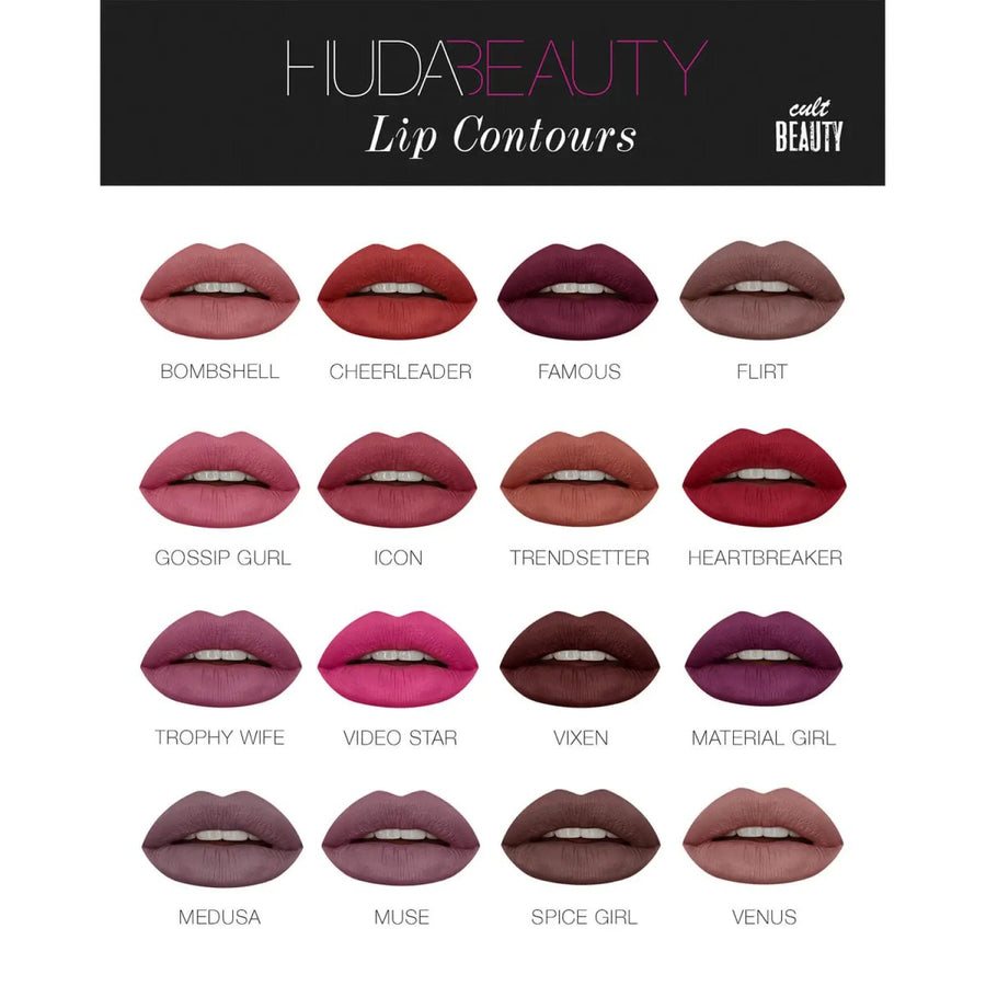 Huda Beauty Lip Contour Lipstick 1.2g Defines Lips, Matte Finish