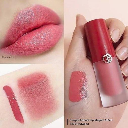 Giorgio Armani Lip Magnet Second Skin Intense 3.9ml Long-Lasting Hydrating Liquid Lipstick #color_406 Redwood