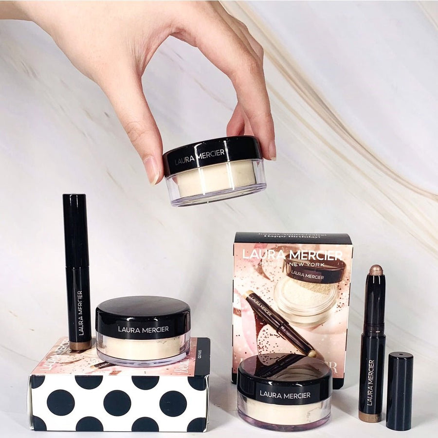 Laura Mercier Loose Setting Powder 5g Caviar Stick Eye Set Eyeshadow and Setting Powder Set  