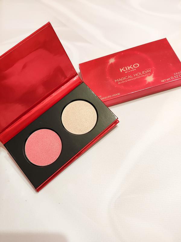 Kiko Milano Magical Holiday Blush & Highlighter Palette, Creamy, Velvety, Buildable #color_02 Stardust