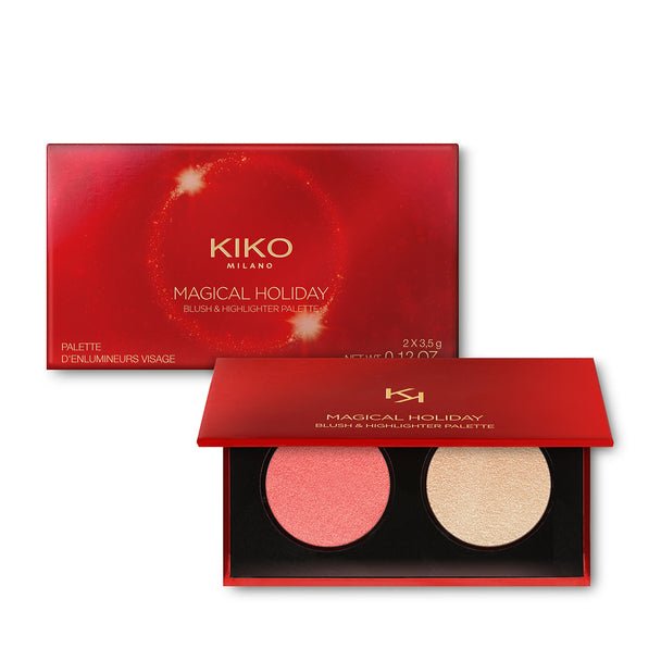 Kiko Milano Magical Holiday Blush & Highlighter Palette, Creamy, Velvety, Buildable #color_02 Stardust