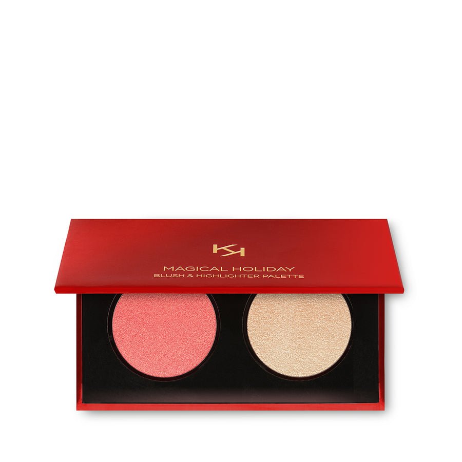 Kiko Milano Magical Holiday Blush & Highlighter Palette, Creamy, Velvety, Buildable #color_02 Stardust