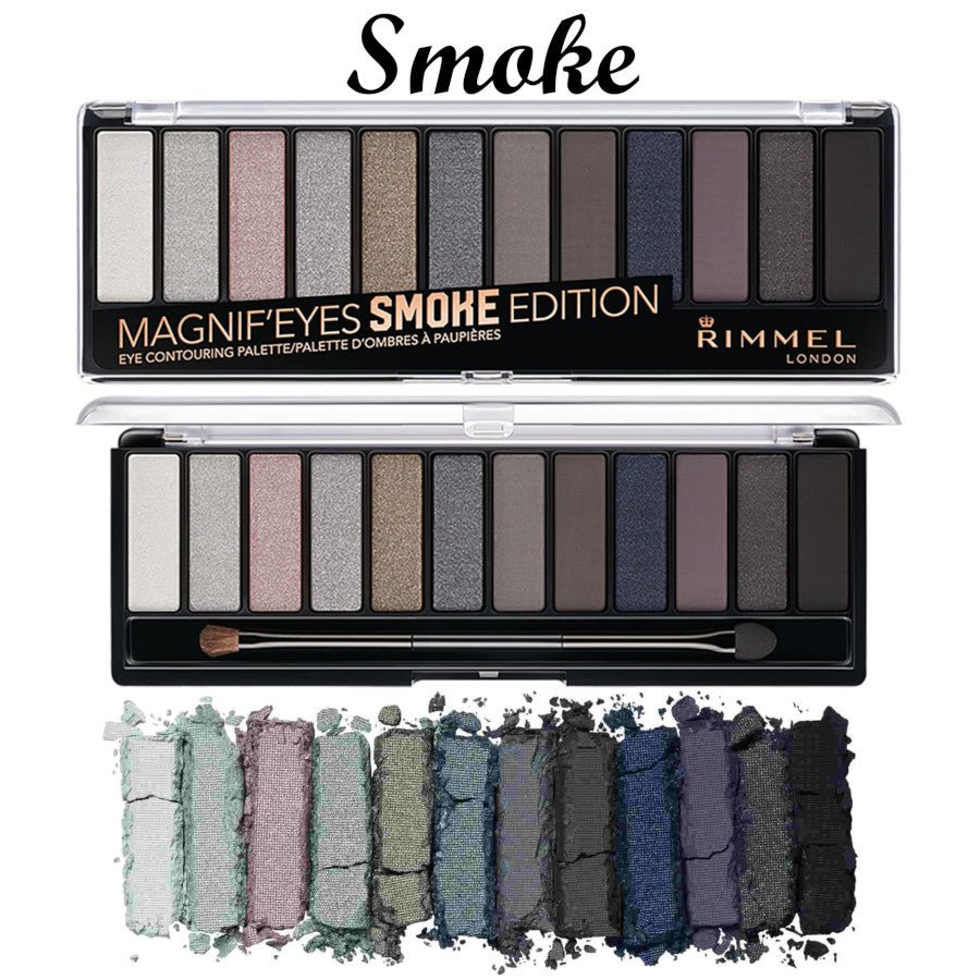 Rimmel Magnif'Eyes Eyeshadow Palette Smoke Edition14.6g, 12 Shades to Contour, Sculpt, and Define #color_003 Smoke Edition