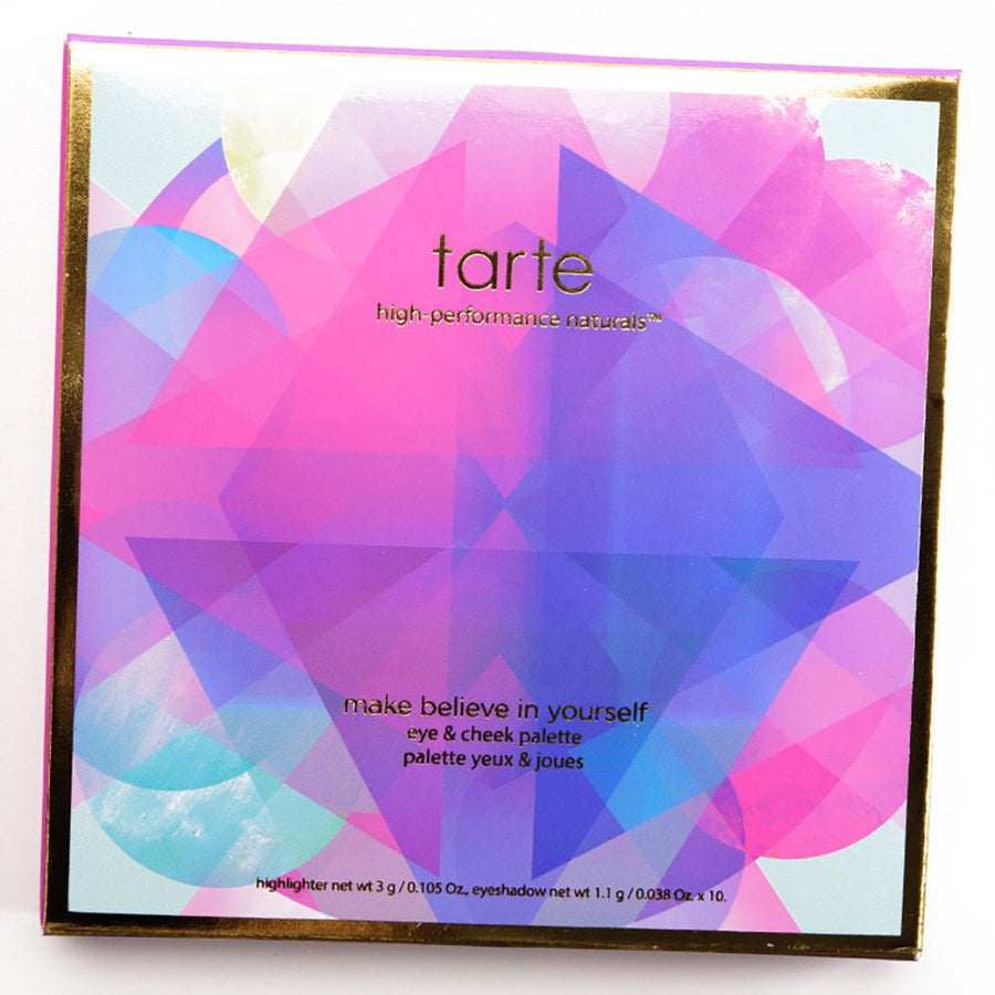 Tarte Make Believe In Yourself Eye and Cheek Palette Makeup Face Palette, 10 Radiant Shadows, Eye and Cheek Highlighter