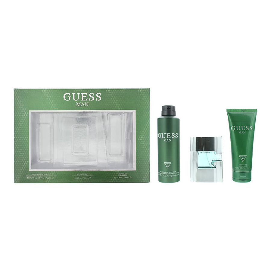 Guess Man 3PC Gift Set Men Perfume 2.5oz 75ml EAU DE PARFUM SPRAY  