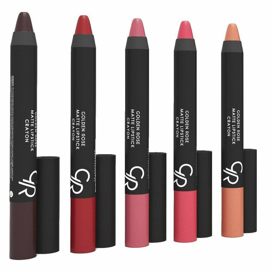 Golden Rose Matte Lipstick Crayon Velvety Matte, Soft Formula, High Coverage