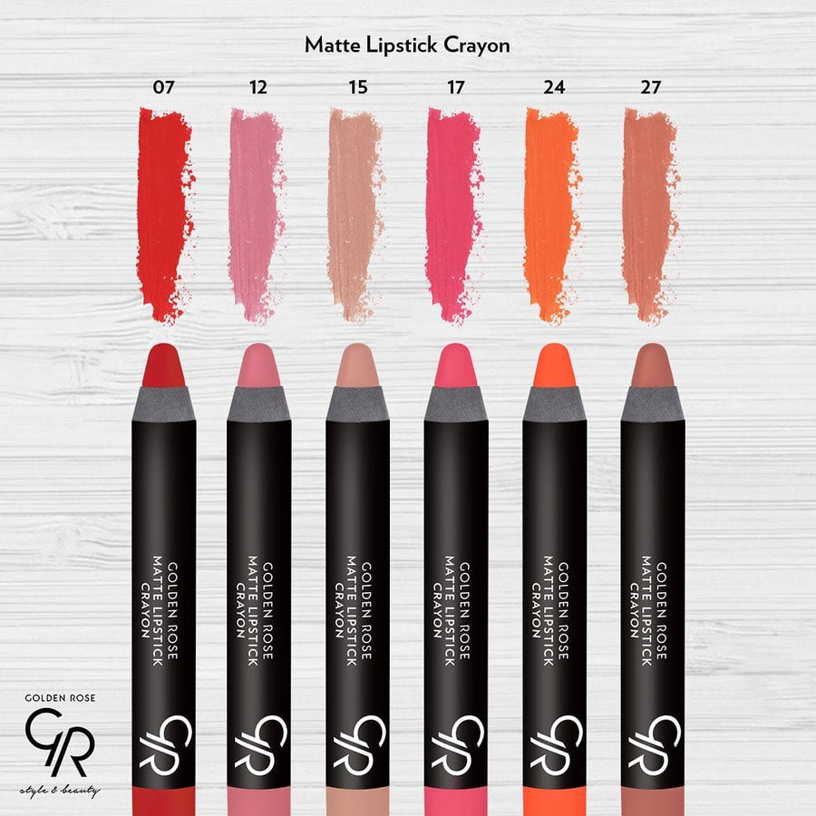 Golden Rose Matte Lipstick Crayon Velvety Matte, Soft Formula, High Coverage