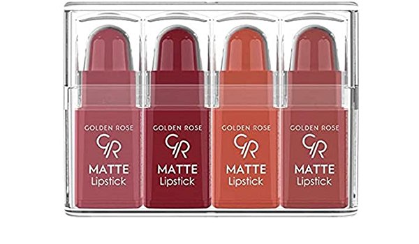 Golden Rose Matte Lipstick (Set of 4) Moisturising Agent, Vitamin E, High Pigment #color_3