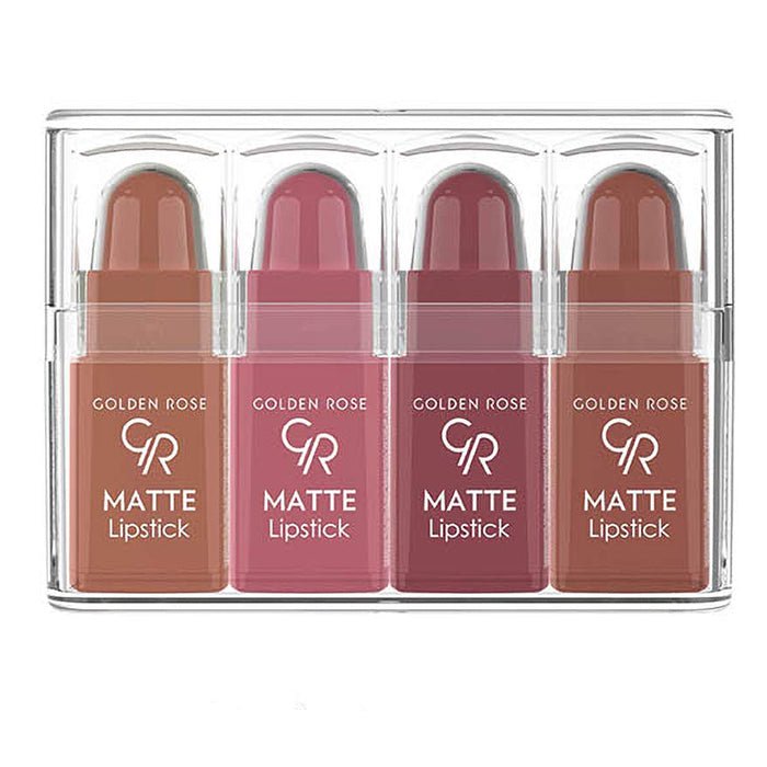 Golden Rose Matte Lipstick (Set of 4) Moisturising Agent, Vitamin E, High Pigment #color_1