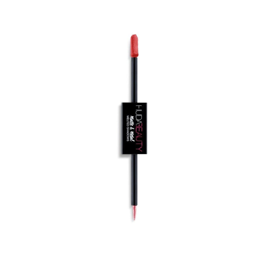 Huda Beauty Matte & Metal Liquid Eyeshadow Dual-Ended Liquid Shadow #color_Hot Sauce and Cherry Soda