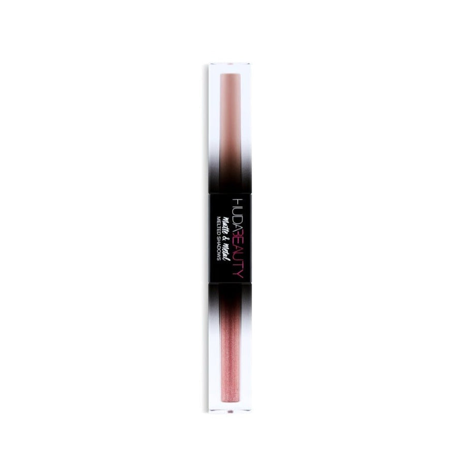 Huda Beauty Matte & Metal Liquid Eyeshadow | Ramfa Beauty #color_Bubble Bath and Pink Champagin