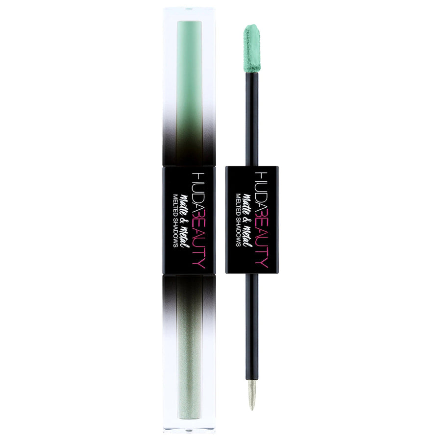 Huda Beauty Matte & Metal Liquid Eyeshadow Dual-Ended Liquid Shadow #color_Minted and Dinero