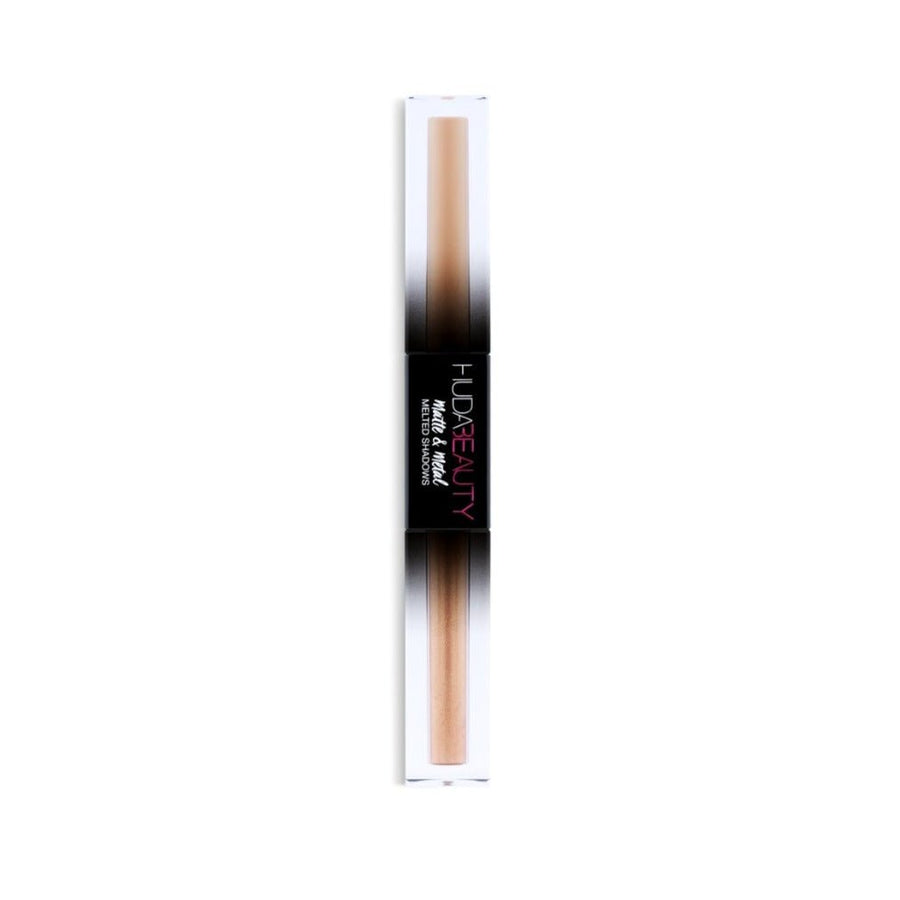 Huda Beauty Matte & Metal Liquid Eyeshadow Dual-Ended Liquid Shadow #color_Faux Fur and Bambo Hoops