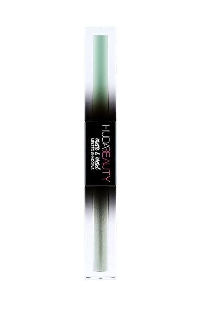 Huda Beauty Matte & Metal Liquid Eyeshadow Dual-Ended Liquid Shadow #color_Minted and Dinero