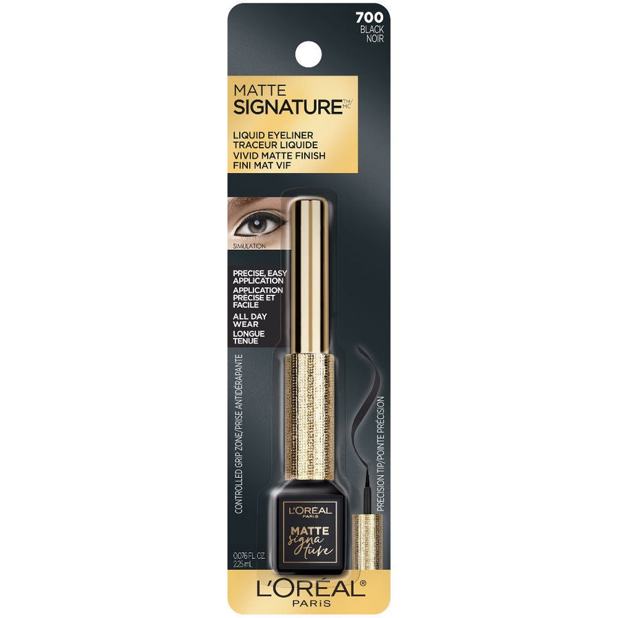 L'Oreal Matte Signature Liquid Eyeliner 6ml 01 Long Lasting, Liquid Eyeliner, Intense Pigment #color_01 Black