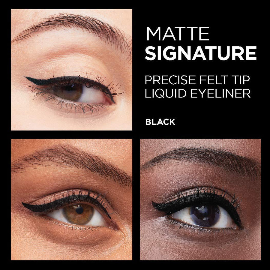 L'Oreal Matte Signature Liquid Eyeliner 6ml 01 Long Lasting, Liquid Eyeliner, Intense Pigment #color_01 Black