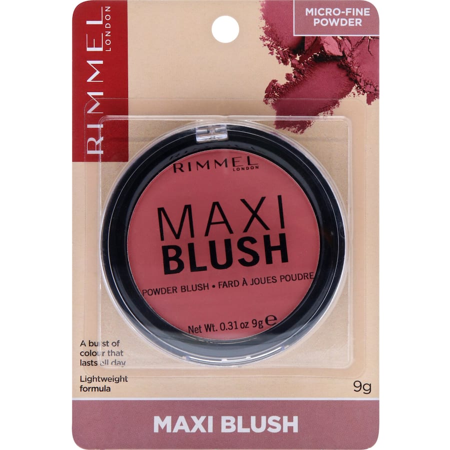 Rimmel Maxi Blush9g, Lightweight, Buildable, Powder Blush #color_003 Wild Card