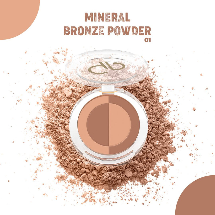 Golden Rose Mineral Bronze Powder 3 Bronze Shades, Radiant Vibrant Appearance