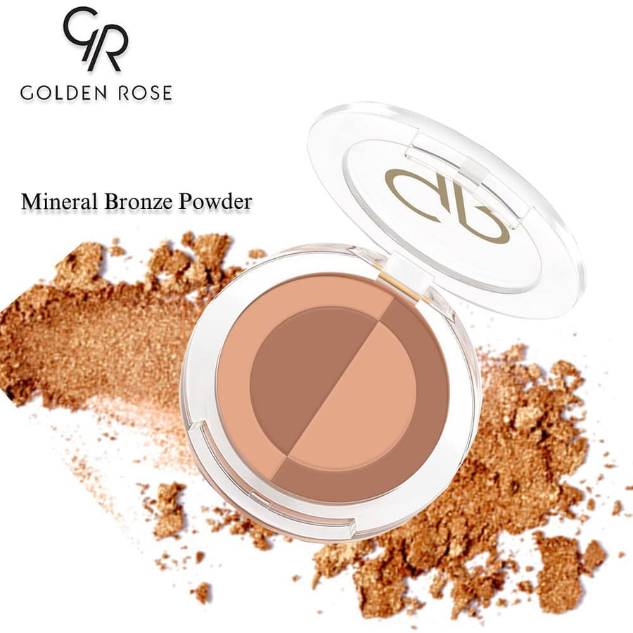 Golden Rose Mineral Bronze Powder 3 Bronze Shades, Radiant Vibrant Appearance