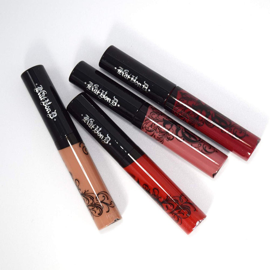 Kat Von D Mini XO Vinyl Lip Cream Lip Gloss Obsession Set Lipstick 4 x 2.5ml  