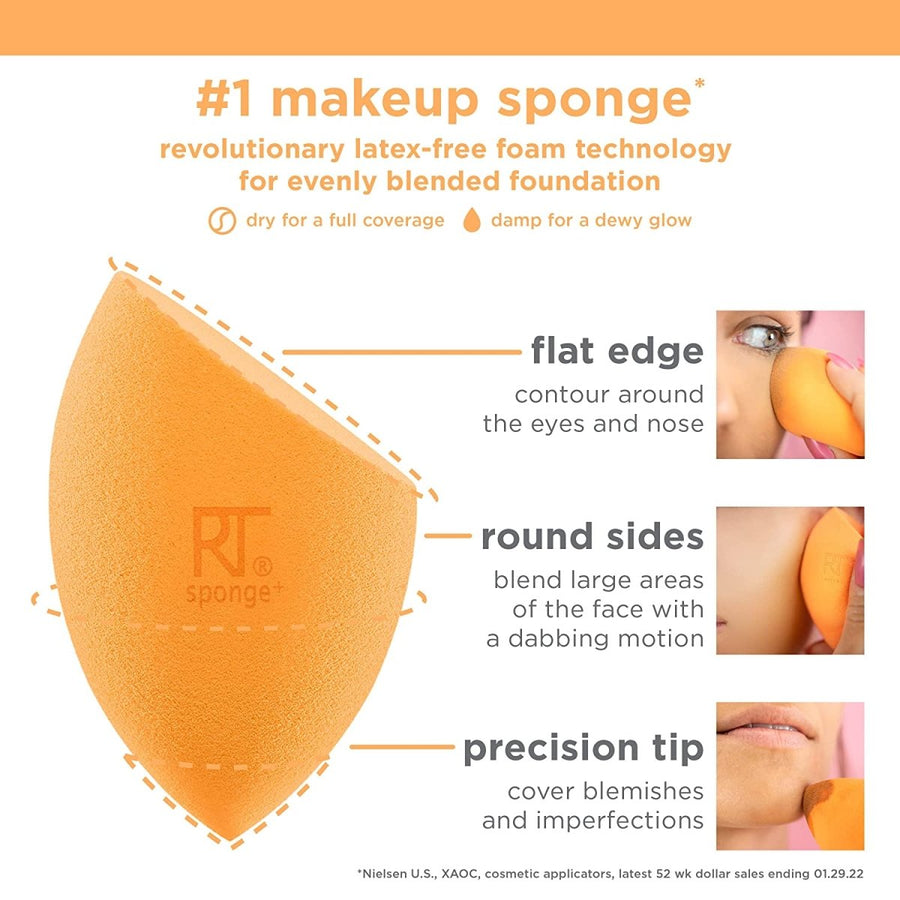 Real Techniques Miracle Complexion Makeup Sponge, Blends Liquid and Cream Makeup