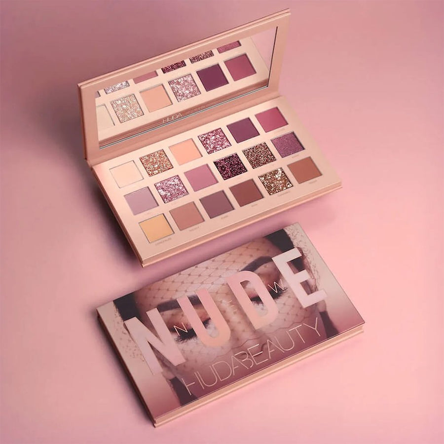 Huda Beauty Nude Eyeshadow Palette, 18 Highly Pigmented Shades