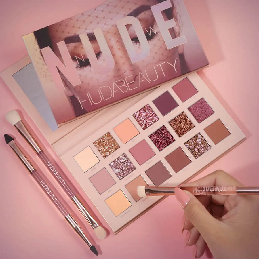 Huda Beauty Nude Eyeshadow Palette, 18 Highly Pigmented Shades